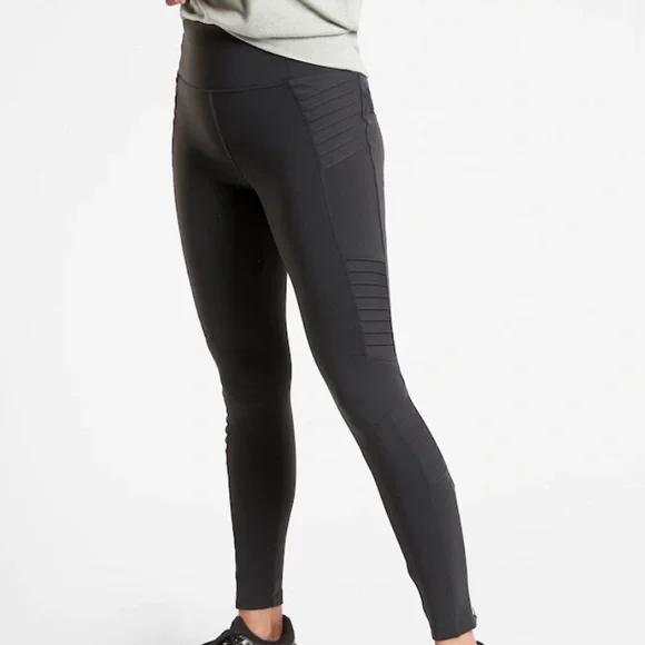 Athleta Delancey Moto Tight Black Large - Picture 1 of 11